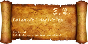 Balaskó Marléne névjegykártya